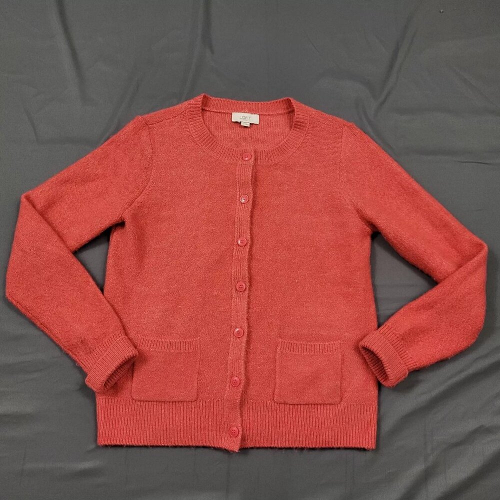 Loft Sweater Womens  Long Sleeve Button Up Cardigan Pockets Knit
